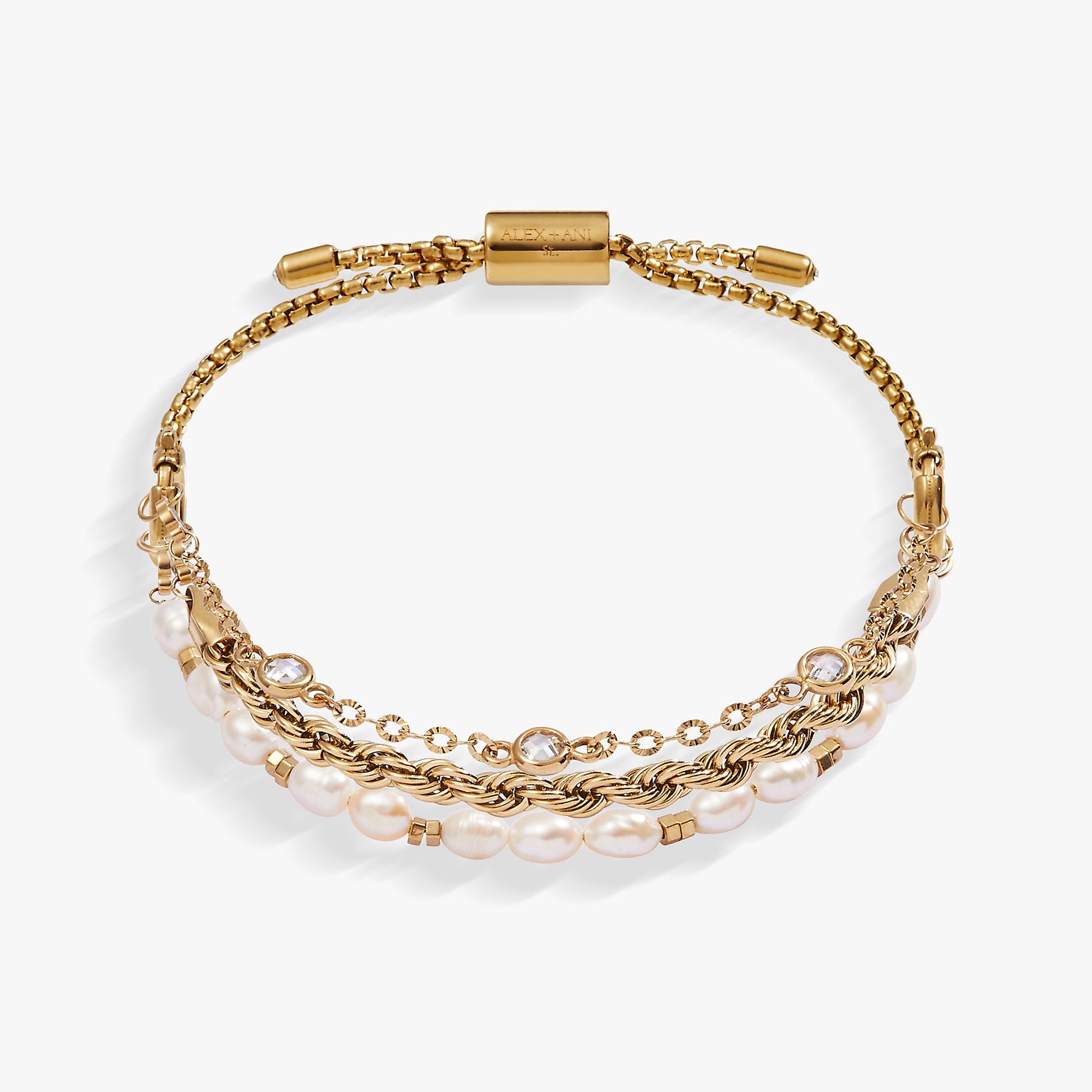 Crystal + Pearl Stranded™ Bracelet Set ALEX AND ANI