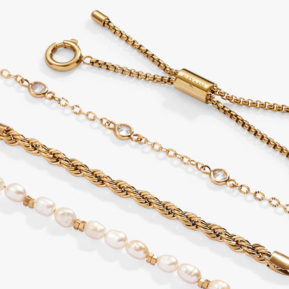 Crystal + Pearl Stranded™ Bracelet Set ALEX AND ANI