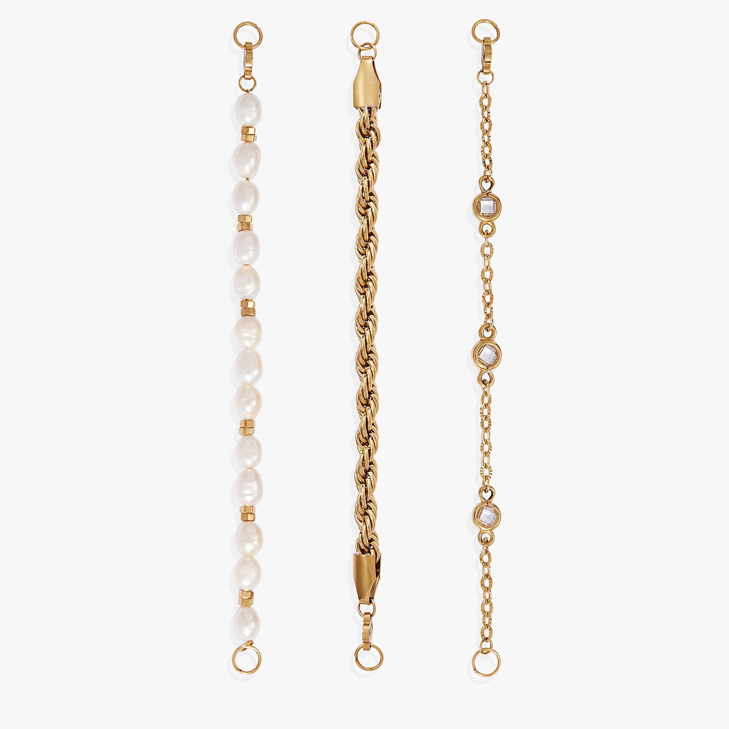 Crystal + Pearl Stranded™ Bracelet Set ALEX AND ANI