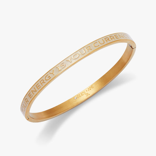 'Your Energy Is Your Currency' Hinge Bangle ALEX AND ANI