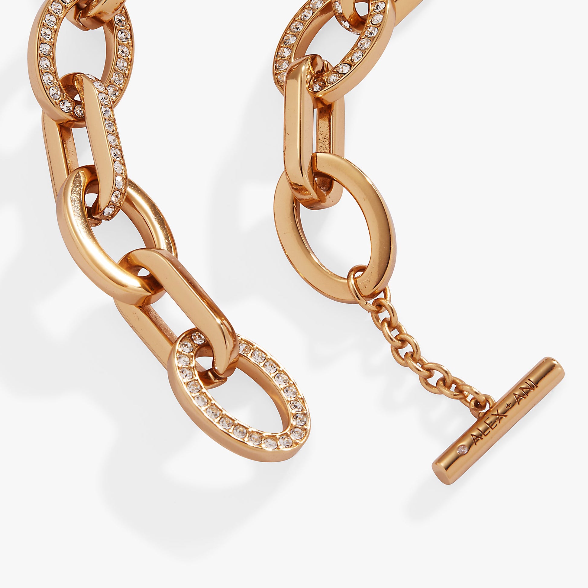 Oval Link Crystal Chain Toggle Bracelet ALEX AND ANI