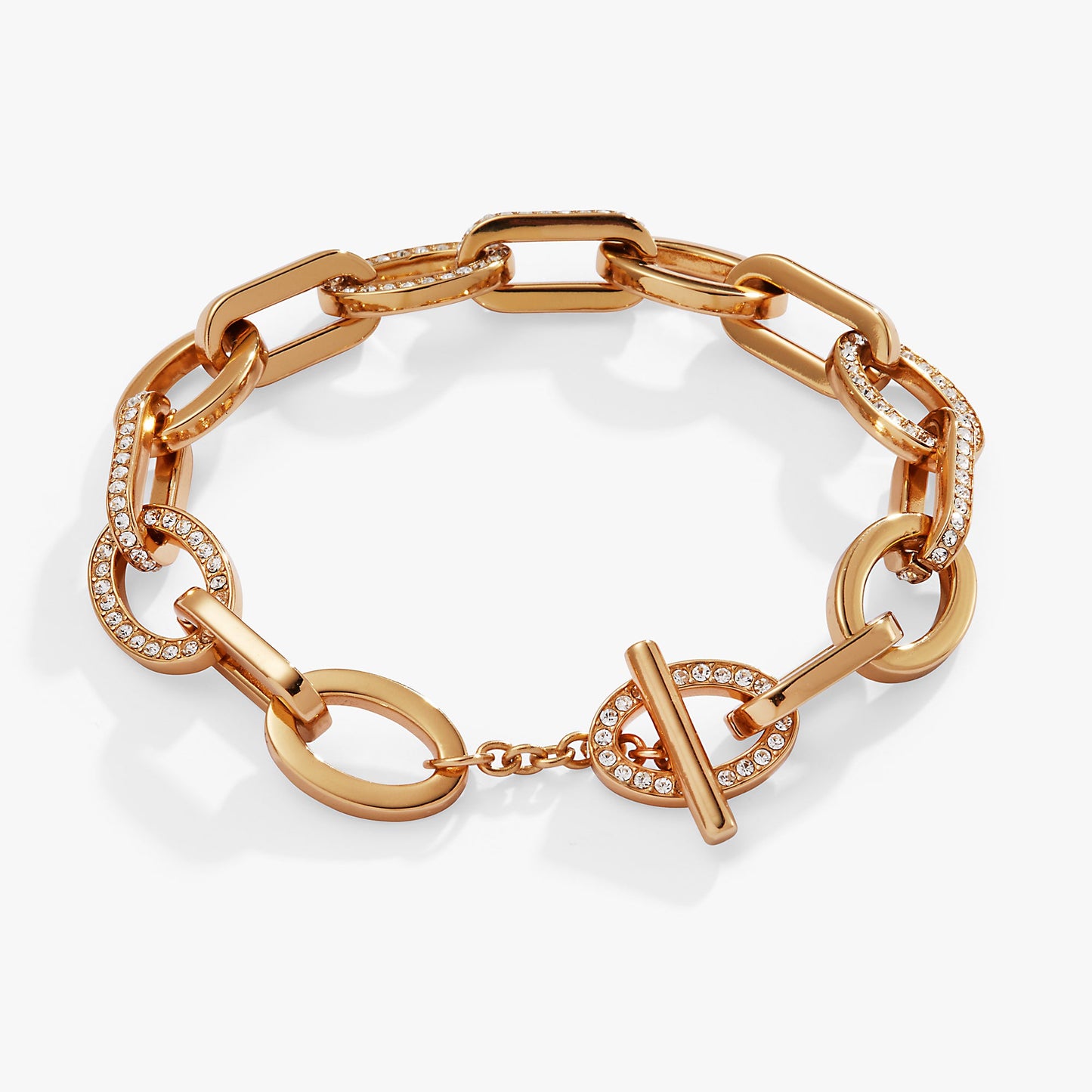 Oval Link Crystal Chain Toggle Bracelet ALEX AND ANI