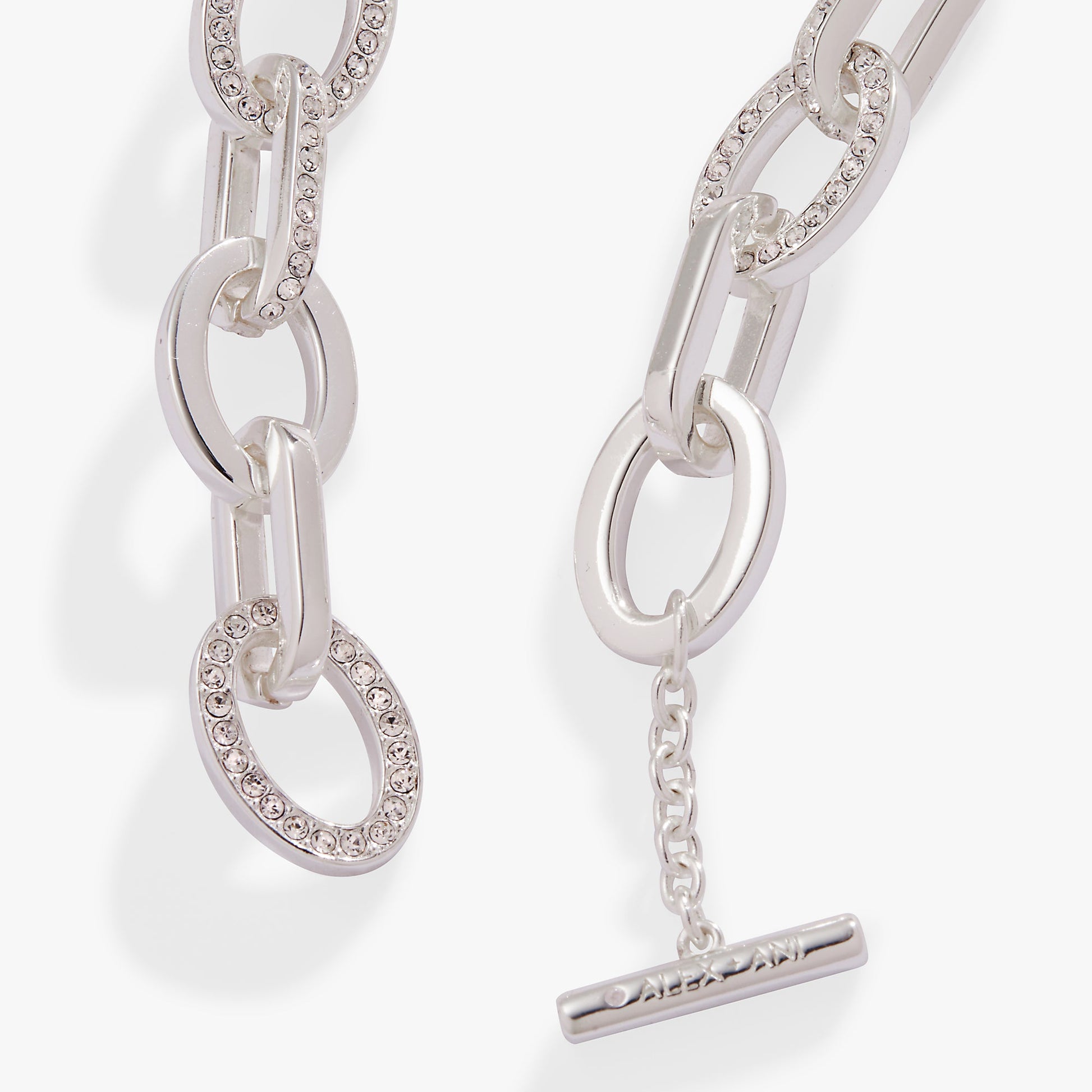 Oval Link Crystal Chain Toggle Bracelet ALEX AND ANI