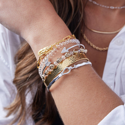 Pumpkin + Crystal Beaded Bangle ALEX AND ANI