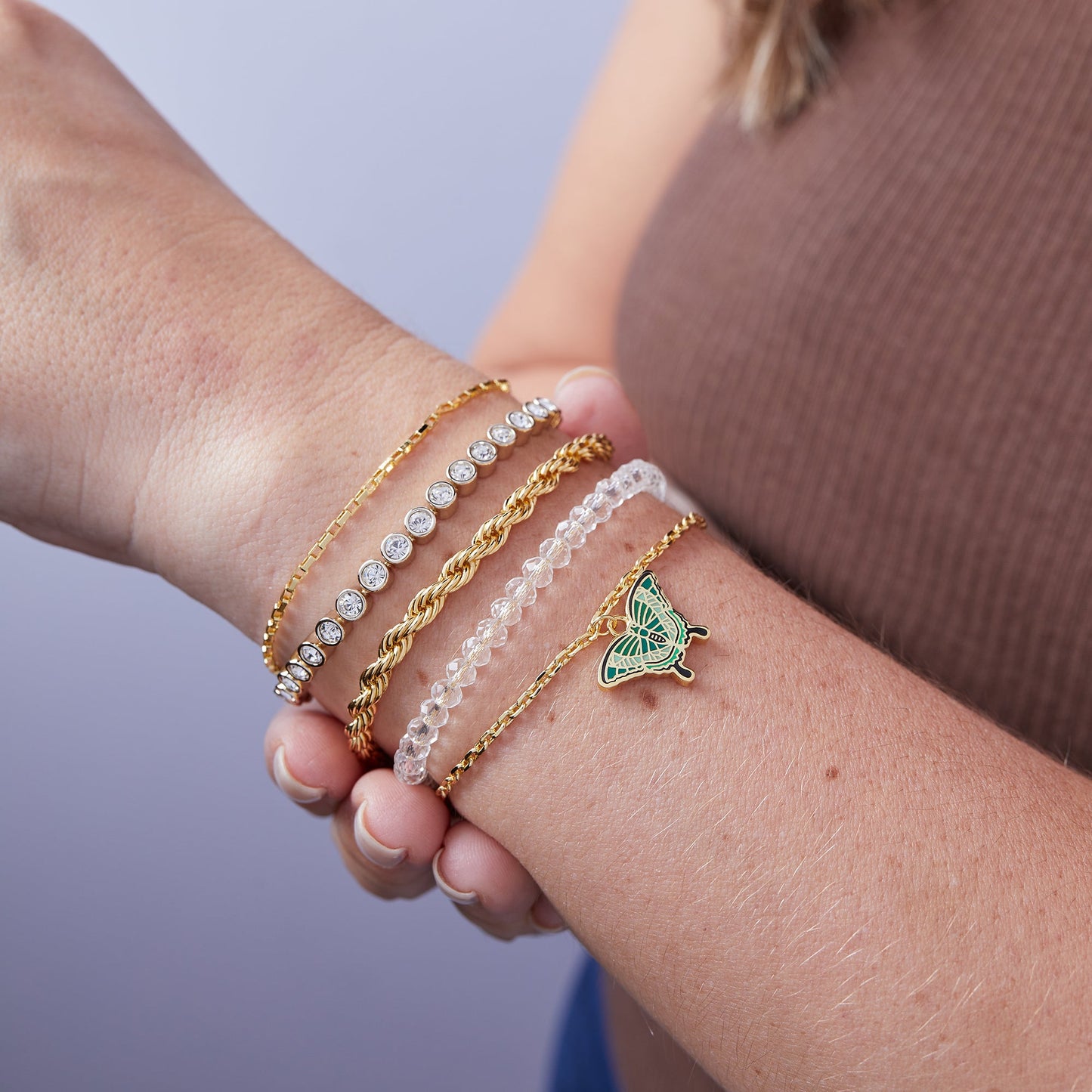 Emerald Swallowtail Butterfly Charm Bracelet ALEX AND ANI