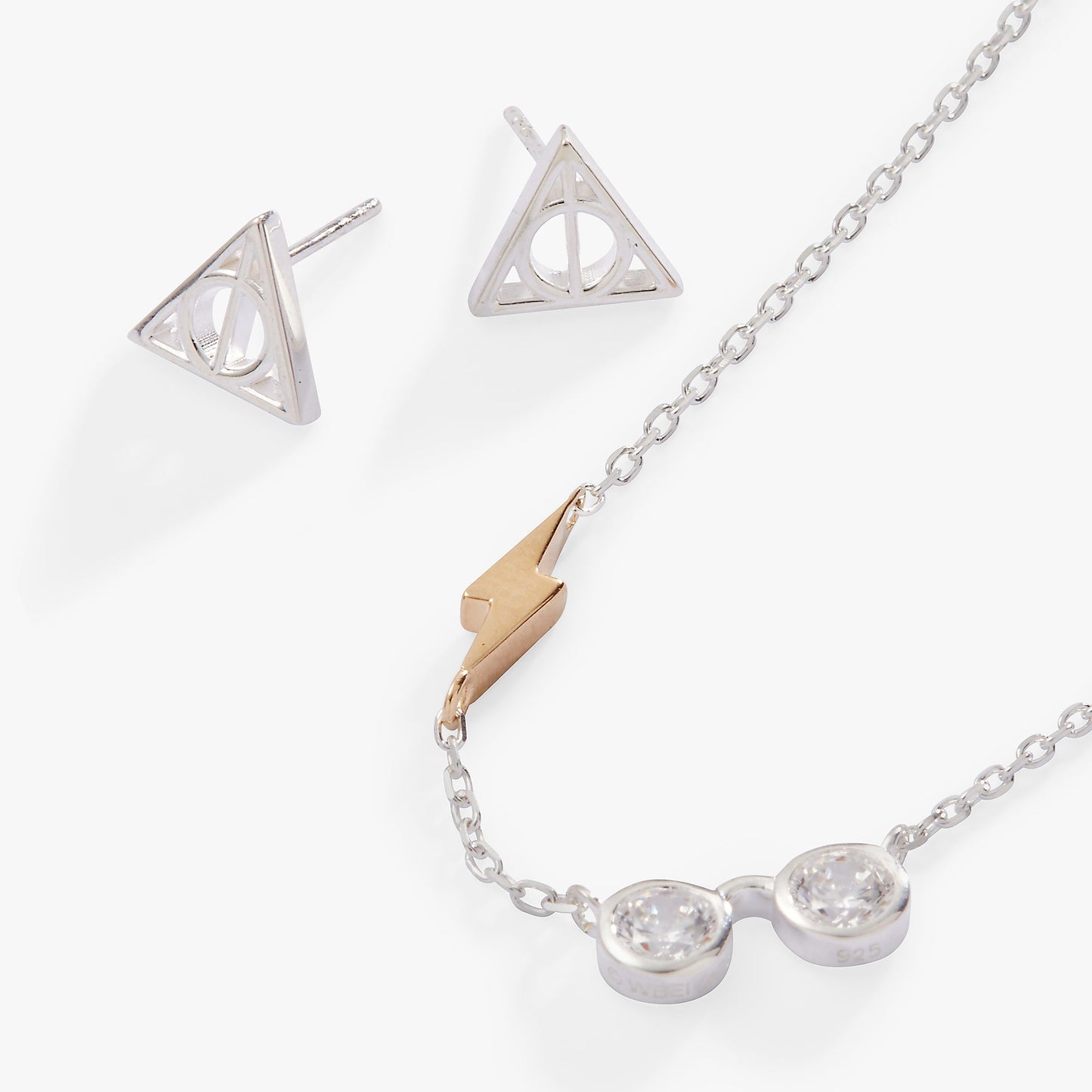 Harry Potter™ Glasses and Deathly Hallows Necklace and Earring Set, Sterling Silver ALEX AND ANI