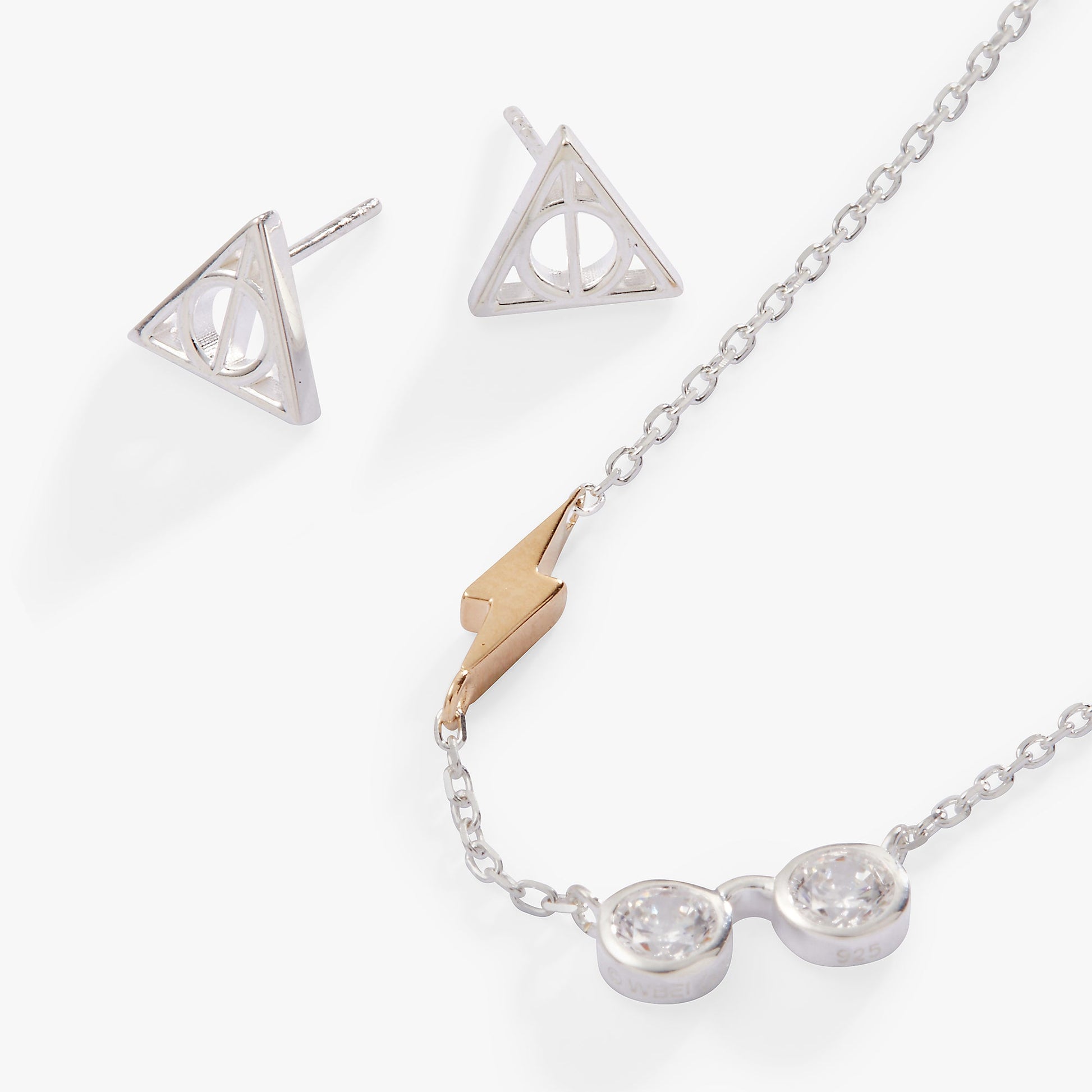 Harry Potter™ Glasses and Deathly Hallows Necklace and Earring Set, Sterling Silver ALEX AND ANI