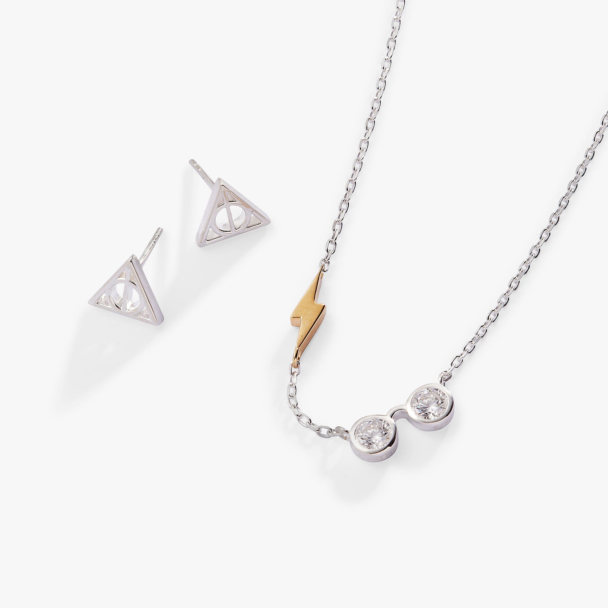 Harry Potter™ Glasses and Deathly Hallows Necklace and Earring Set, Sterling Silver ALEX AND ANI