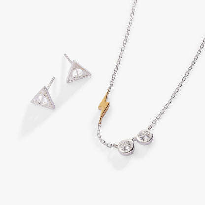 Harry Potter™ Glasses and Deathly Hallows Necklace and Earring Set, Sterling Silver ALEX AND ANI
