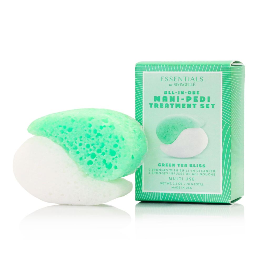 Green Tea Bliss Mani-Pedi Treatment Set | Essentials Spongellé