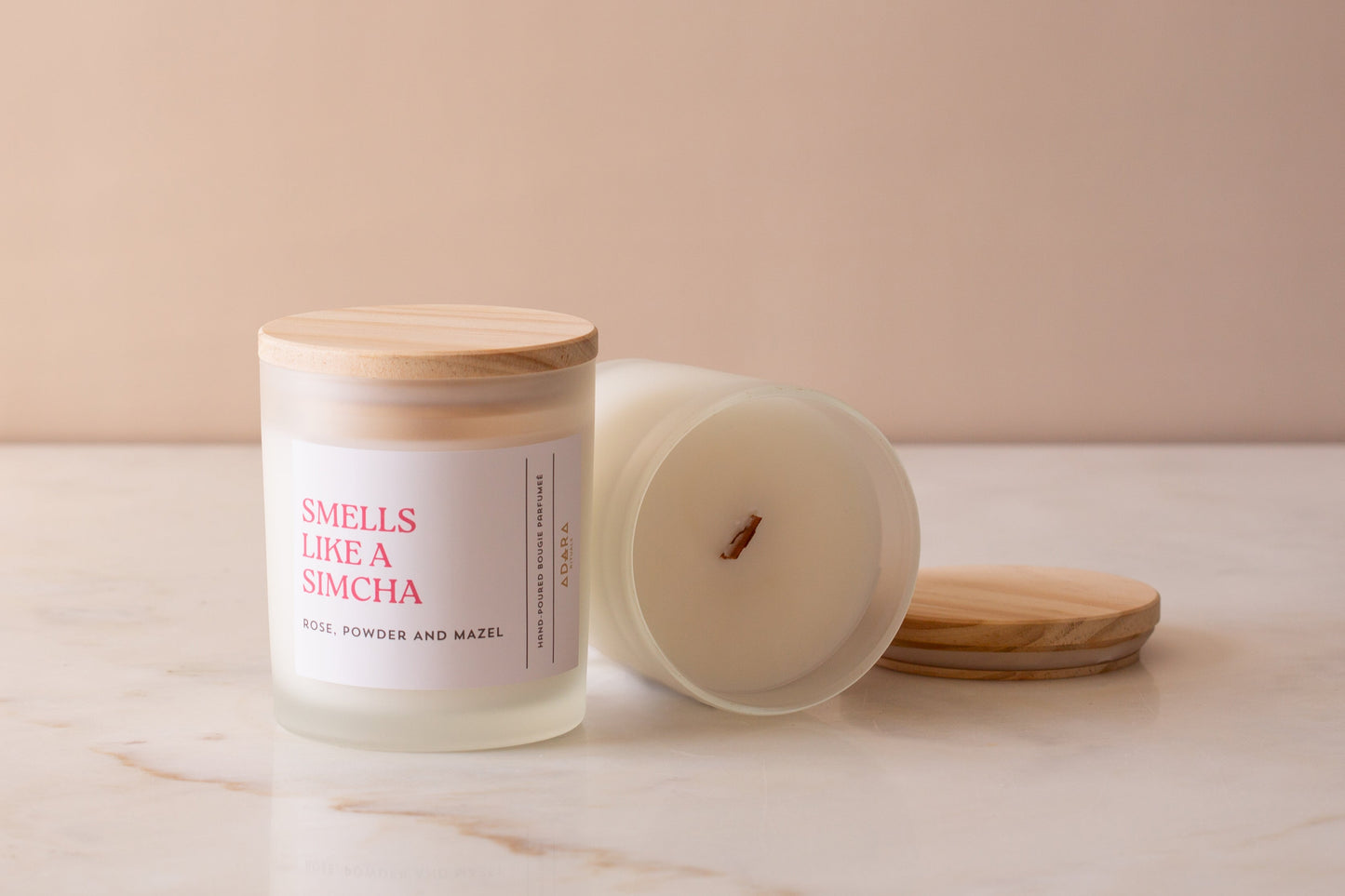 Smells Like A Simcha - Rose, Powder, and Mazel Scented Candle Adara Rituals