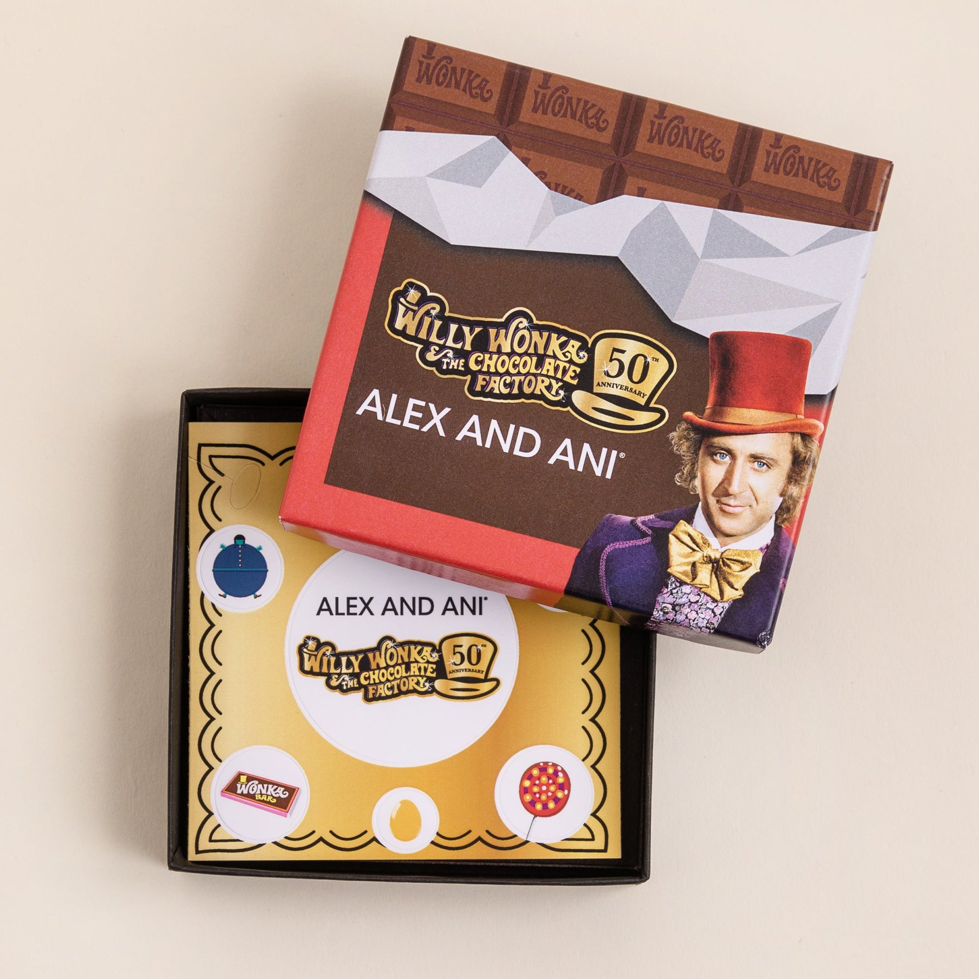 Willy Wonka 'Snozzberries' Inline Charm Bangle ALEX AND ANI