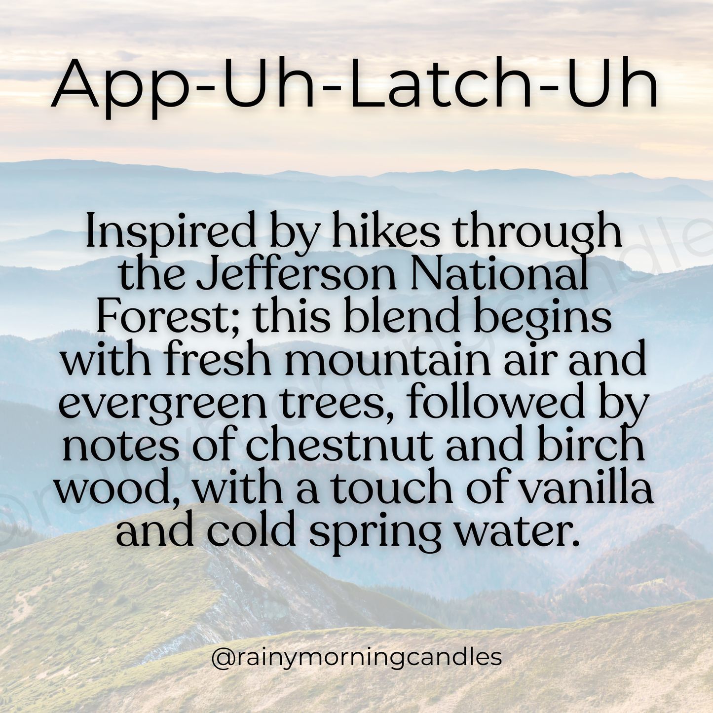 App-Uh-Latch-Uh | Wax Melts Rainy Morning Candles