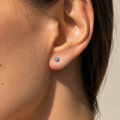 Aquamarine Swarovski Crystal Stud Earrings
