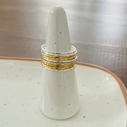 14k gold filled or sterling silver FACETED STACKING RING