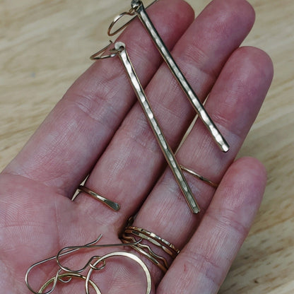 14k gold filled sterling silver GEMME BAR EARRINGS