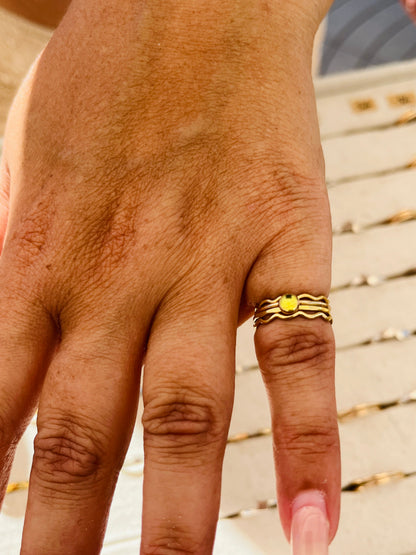 14K Gold Filled PERIDOT GEMSTONE RING