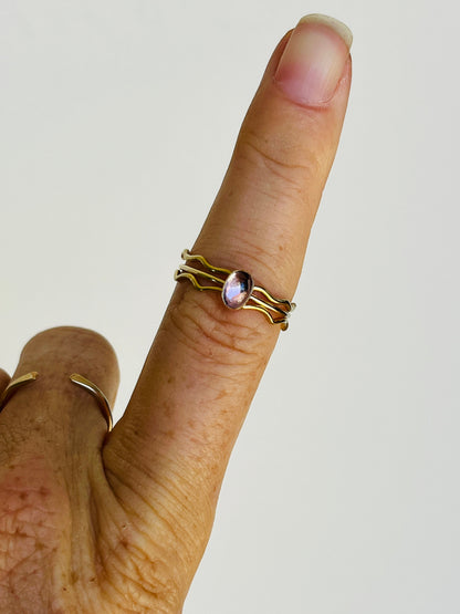 14k gold filled OVAL AMETHYST GEMSTONE RING