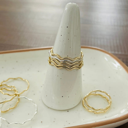 14k gold filled or sterling silver WAVE STACKING RING