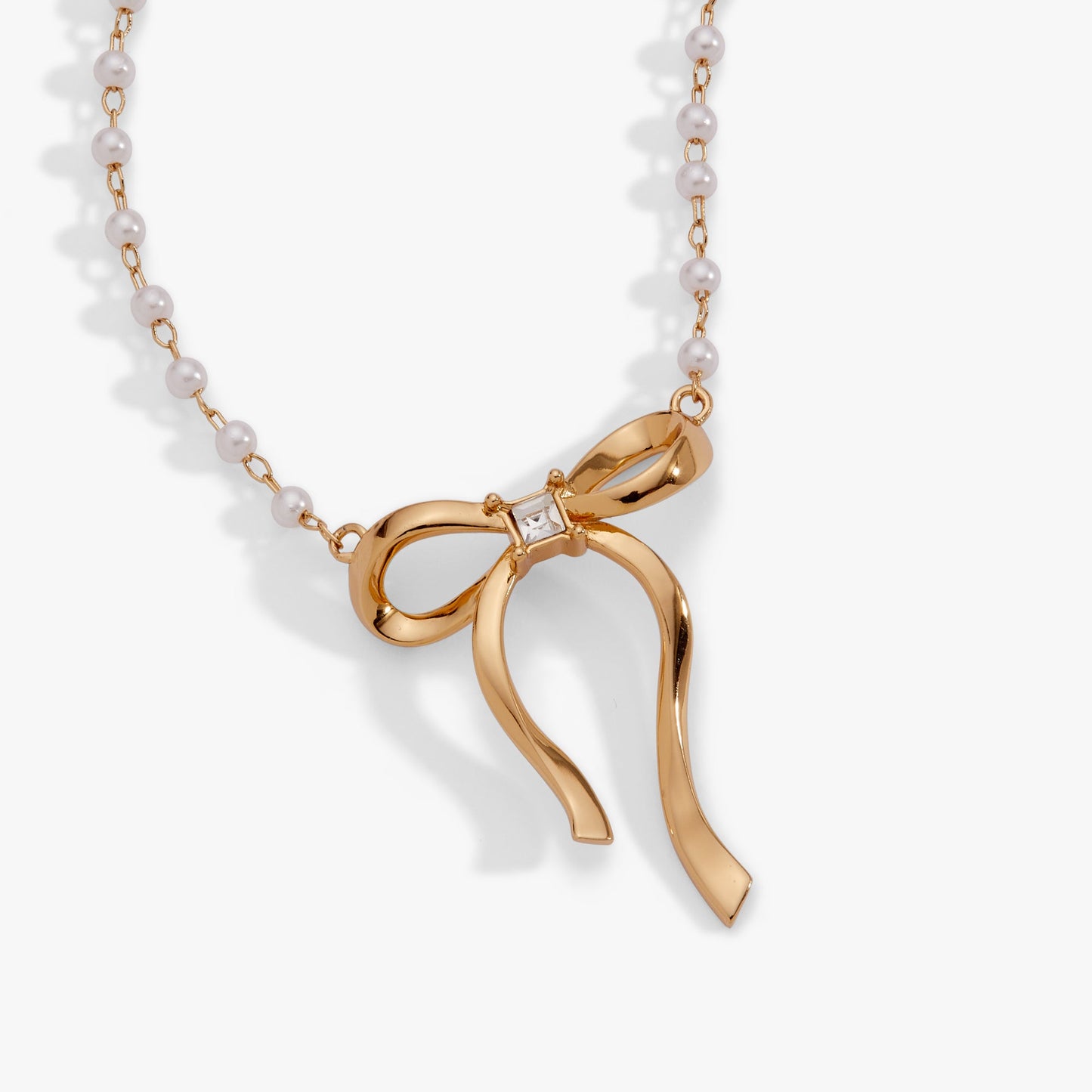 Bow Pearl Coquette Necklace ALEX AND ANI