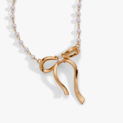 Bow Pearl Coquette Necklace ALEX AND ANI