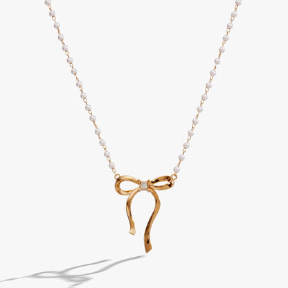 Bow Pearl Coquette Necklace ALEX AND ANI