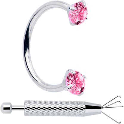 Double Gem Horseshoe Nose Ring Kit with Ball Grabber BodyCandy
