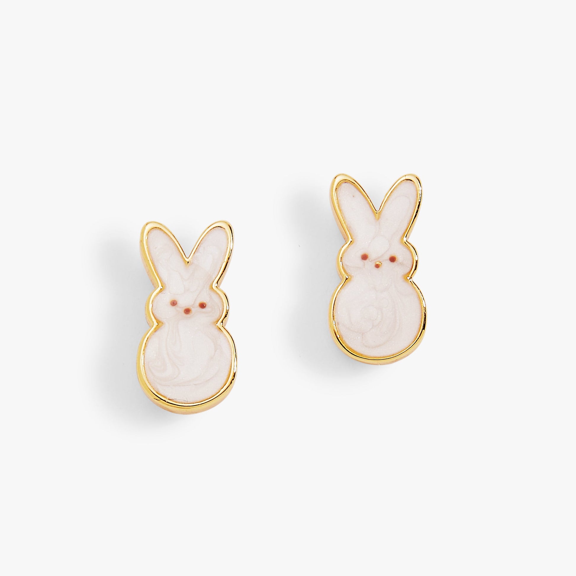 PEEPS® White Pearlized Bunny Studs ALEX AND ANI