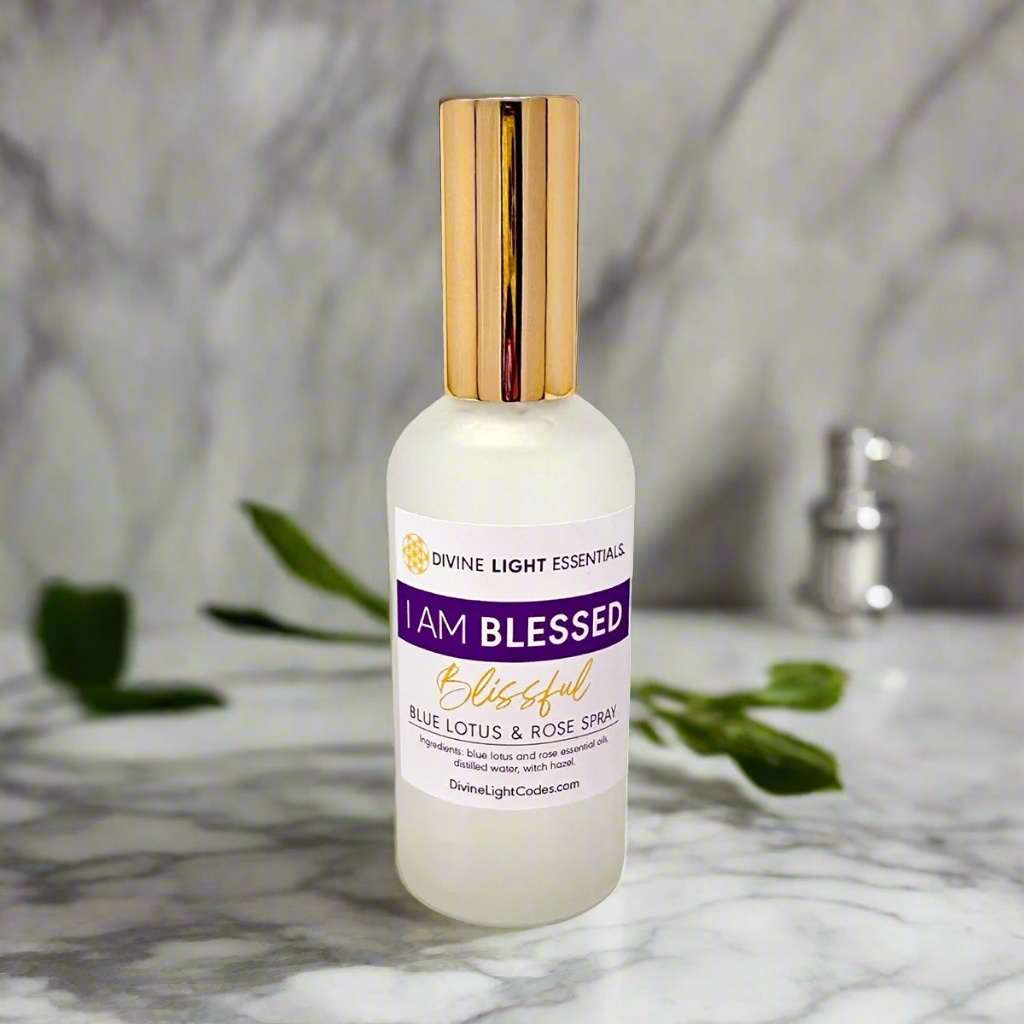 I Am Blessed Spray - Body Blessing - Room Clearing Freshener - Blue Lotus & Rose Home Fragrance Divine Light Codes