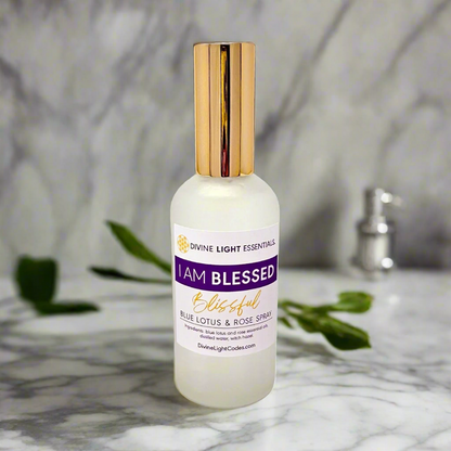 I Am Blessed Spray - Body Blessing - Room Clearing Freshener - Blue Lotus & Rose Home Fragrance Divine Light Codes