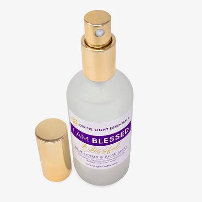 I Am Blessed Spray - Body Blessing - Room Clearing Freshener - Blue Lotus & Rose Home Fragrance Divine Light Codes