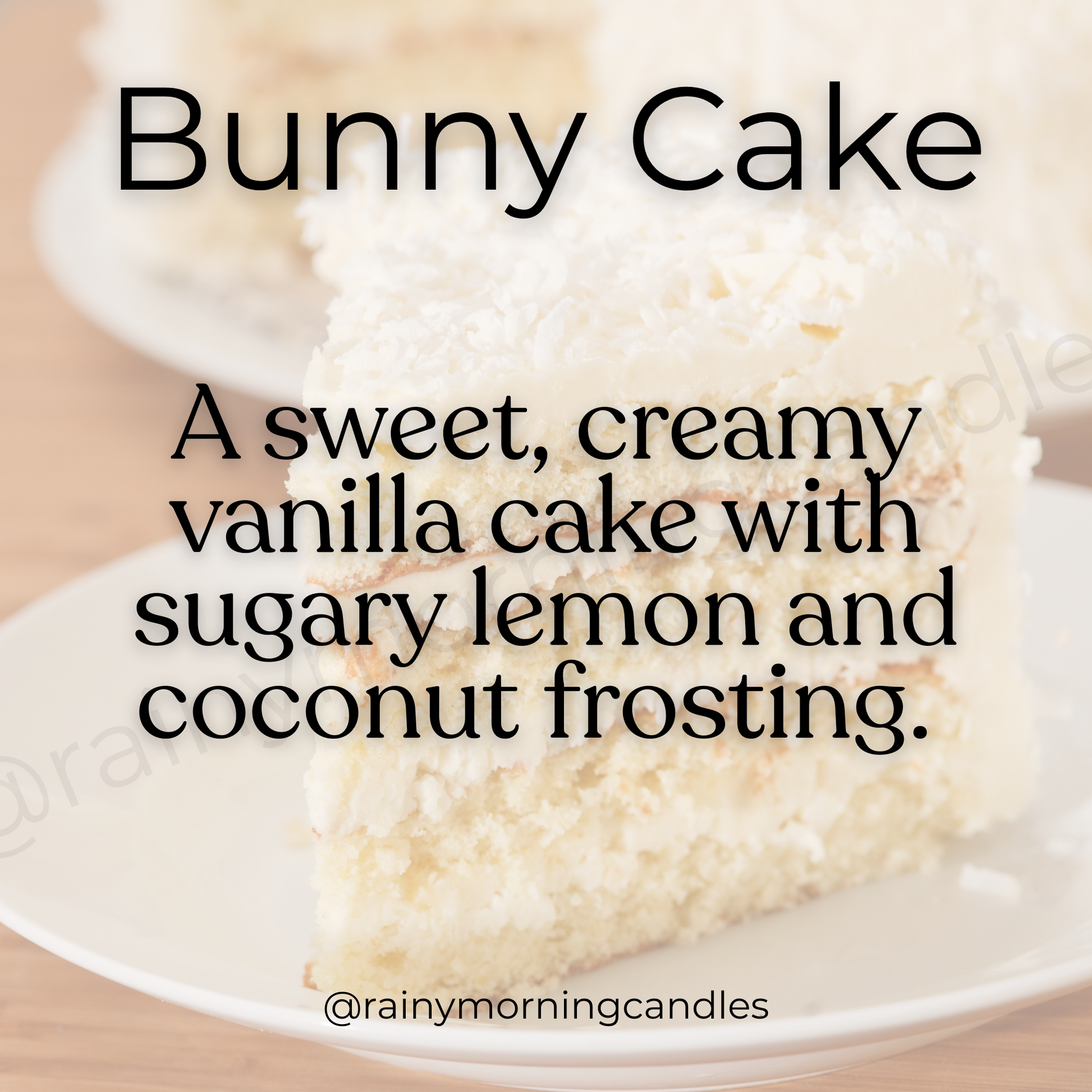 Bunny Cake | Coconut + Lemon Cake | Wax Melts Rainy Morning Candles