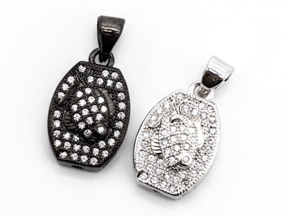 CZ Micro Pave Goldfish on Barrel Shaped Pendant, Cubic Zirconia Barrel shape Pendant for Necklace Bracelet Earrings Making, 11x17mm,sku#Y49