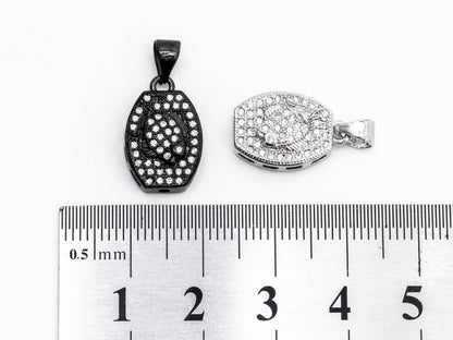 CZ Micro Pave Goldfish on Barrel Shaped Pendant, Cubic Zirconia Barrel shape Pendant for Necklace Bracelet Earrings Making, 11x17mm,sku#Y49
