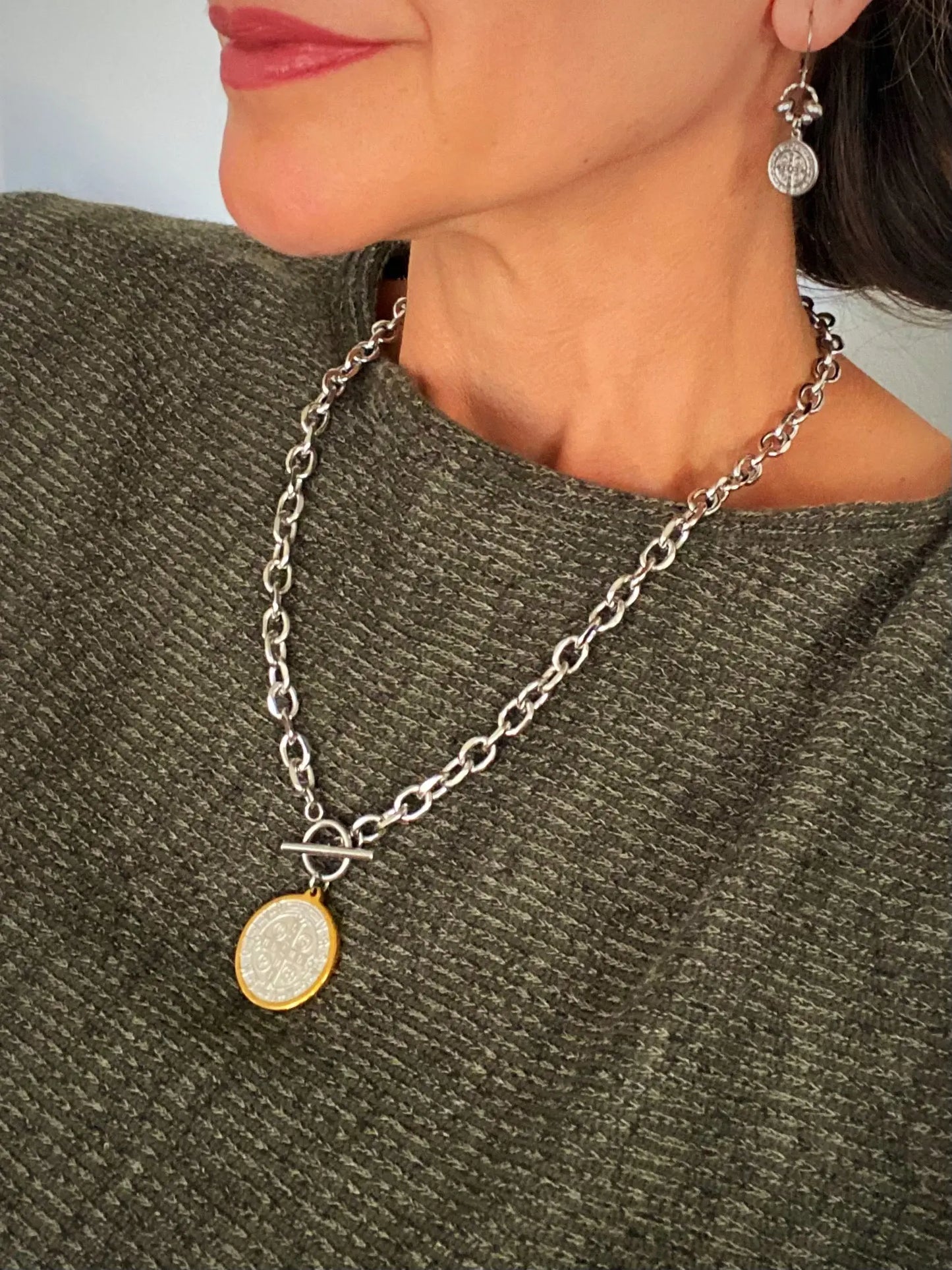 ST. BENEDICT TOGGLE NECKLACE Bellaforma Jewelry