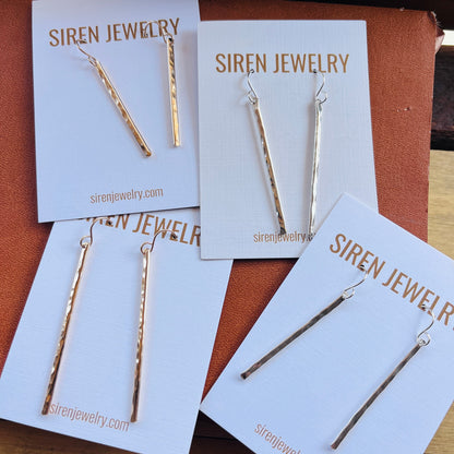 14k gold filled sterling silver GEMME BAR EARRINGS