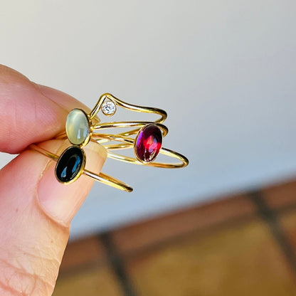 14k gold filled OVAL RHODOLITE GARNET GEMSTONE RING