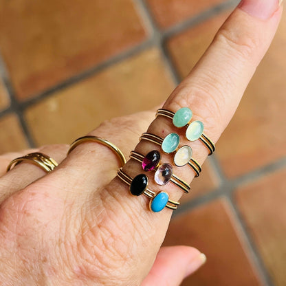 OVAL GEMSTONE RING