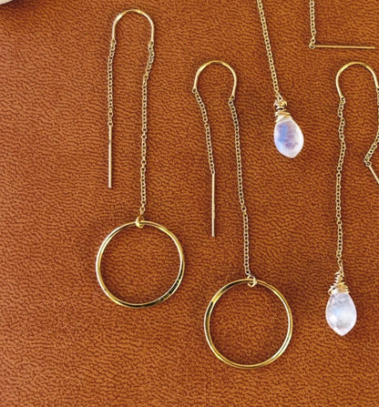 CIRCLE THREADER EARRINGS