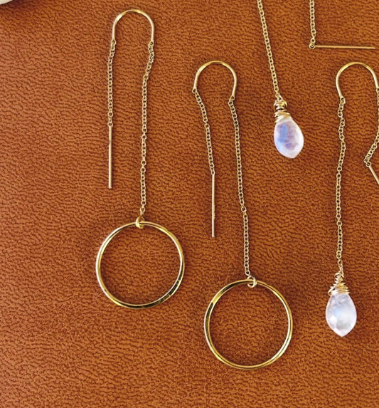 CIRCLE THREADER EARRINGS