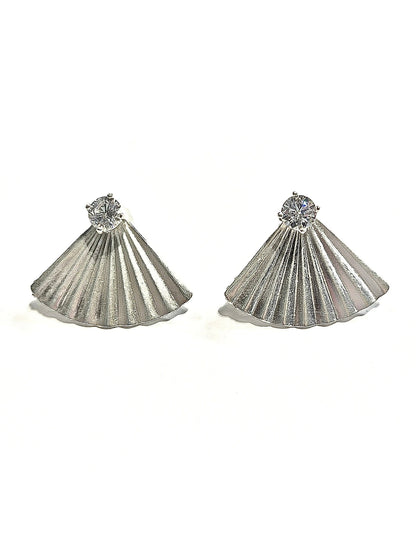 Fan Rhinestone Ear Jacket Earrings