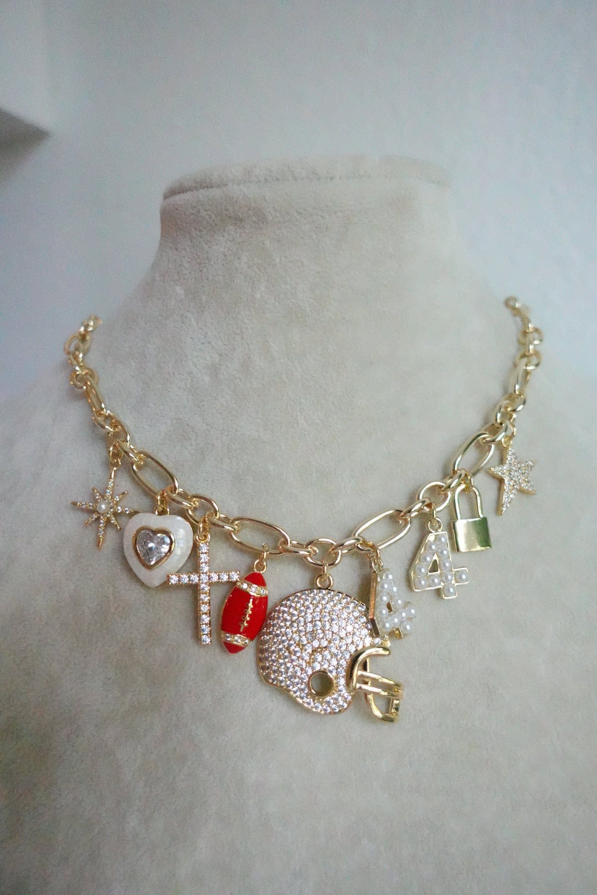 Football Charm Necklace Lucky Goldie