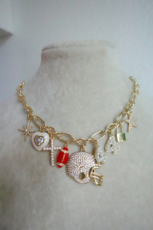 Football Charm Necklace Lucky Goldie