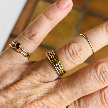 14k gold filled or sterling silver FULL STACKING RING SET