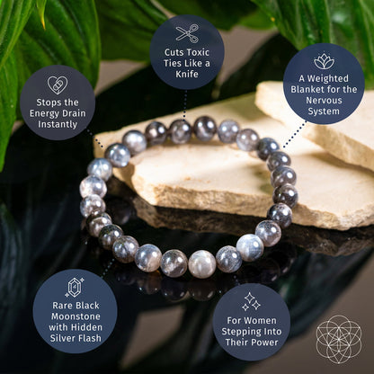 The Empath’s Cord Cutter – Black Moonstone Bracelet Conscious Items