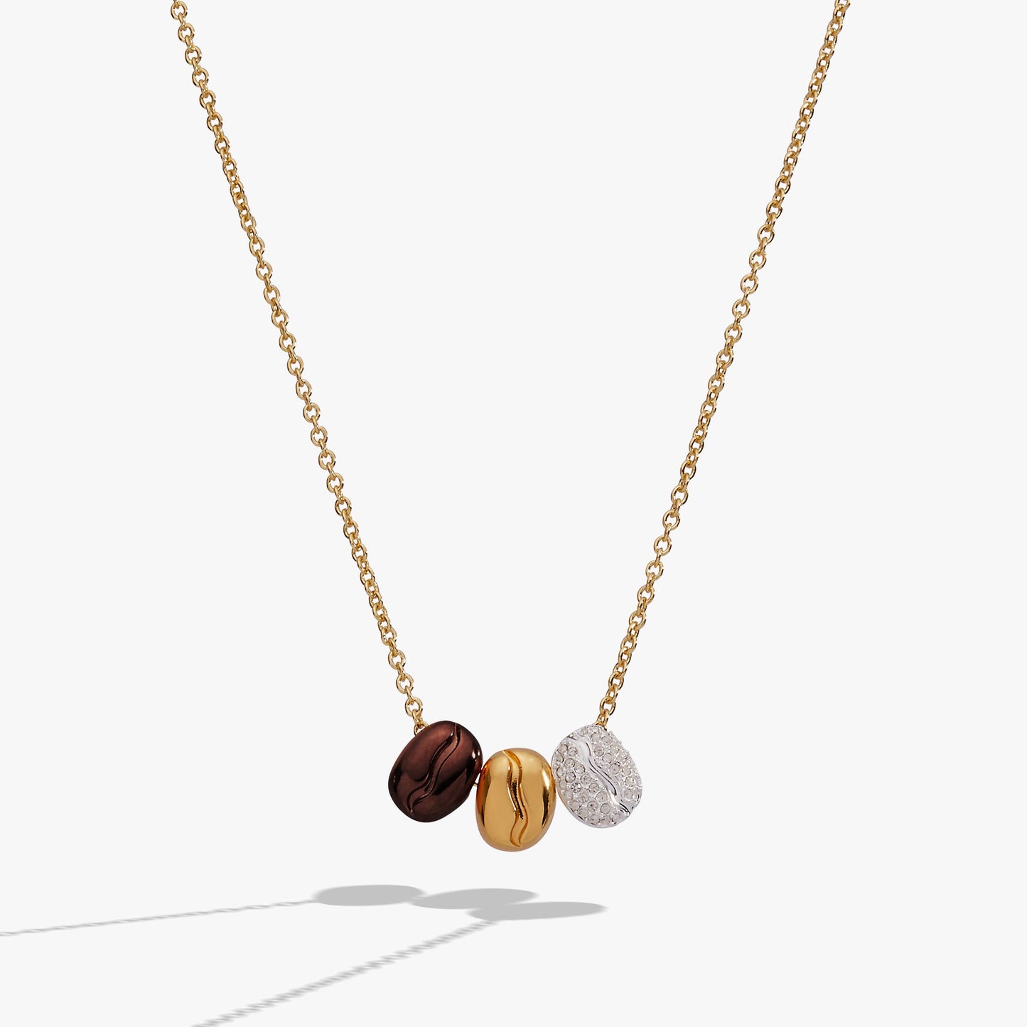 Coffee Bean 'Happiness, Wealth, Health' Engraved Pendant Necklace ALEX AND ANI