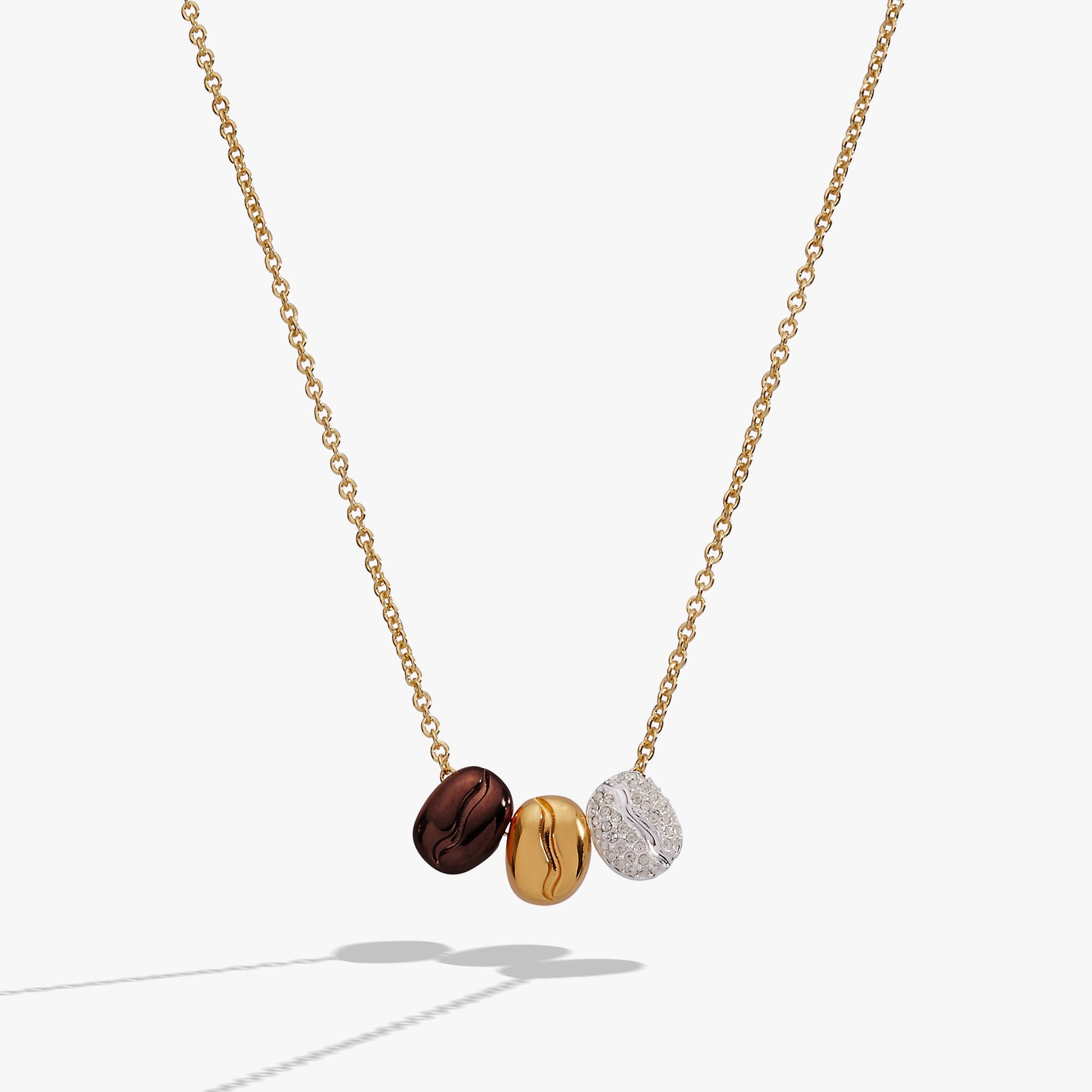 Coffee Bean 'Happiness, Wealth, Health' Engraved Pendant Necklace ALEX AND ANI