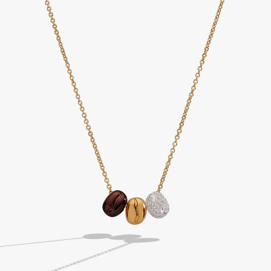 Coffee Bean 'Happiness, Wealth, Health' Engraved Pendant Necklace ALEX AND ANI