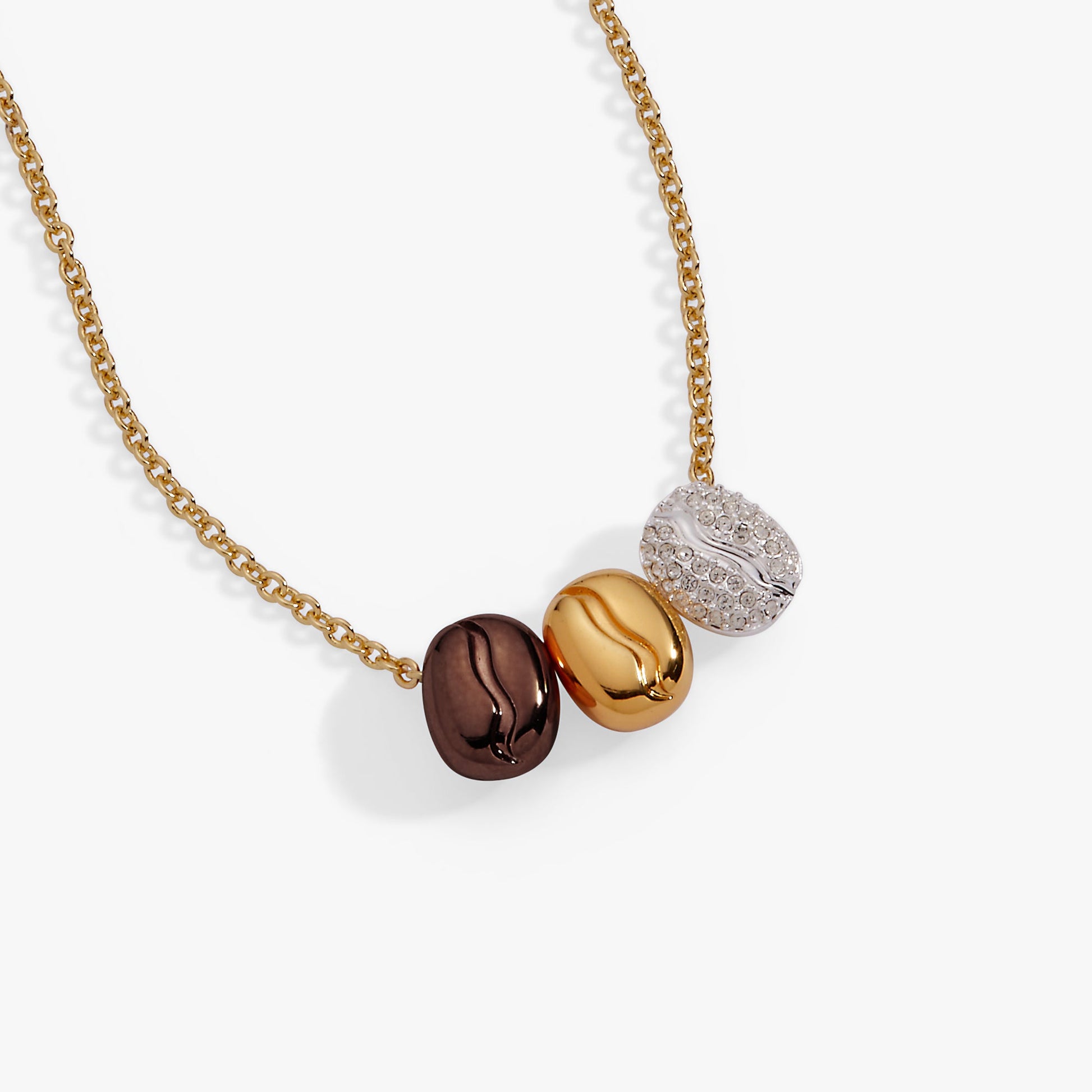 Coffee Bean 'Happiness, Wealth, Health' Engraved Pendant Necklace ALEX AND ANI