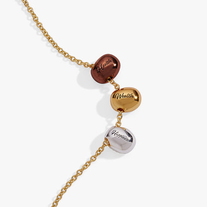Coffee Bean 'Happiness, Wealth, Health' Engraved Pendant Necklace ALEX AND ANI